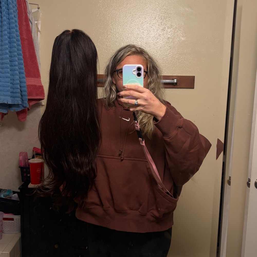 Luxurious Brown Hair Wig 22” 100% human hair